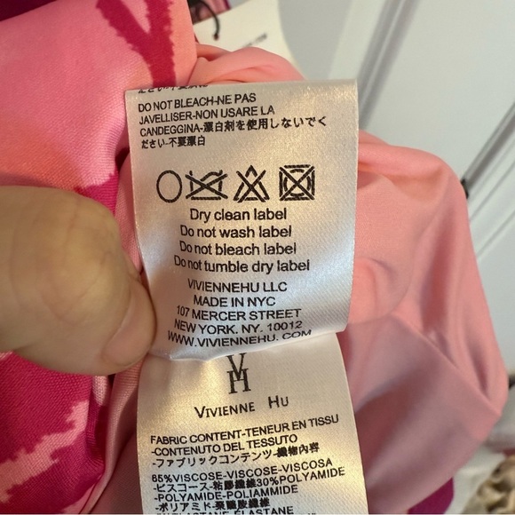 Vivienne Hu Pink ZebraMidi Cocktail Dress Women’s Size‎ 10 Y2K Hoco Asymmetrical - Picture 8 of 9